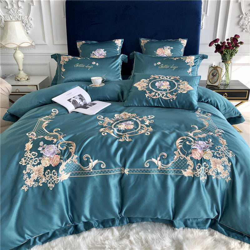 Ice Silk European Style Bedding Four Piece Silk Bedding