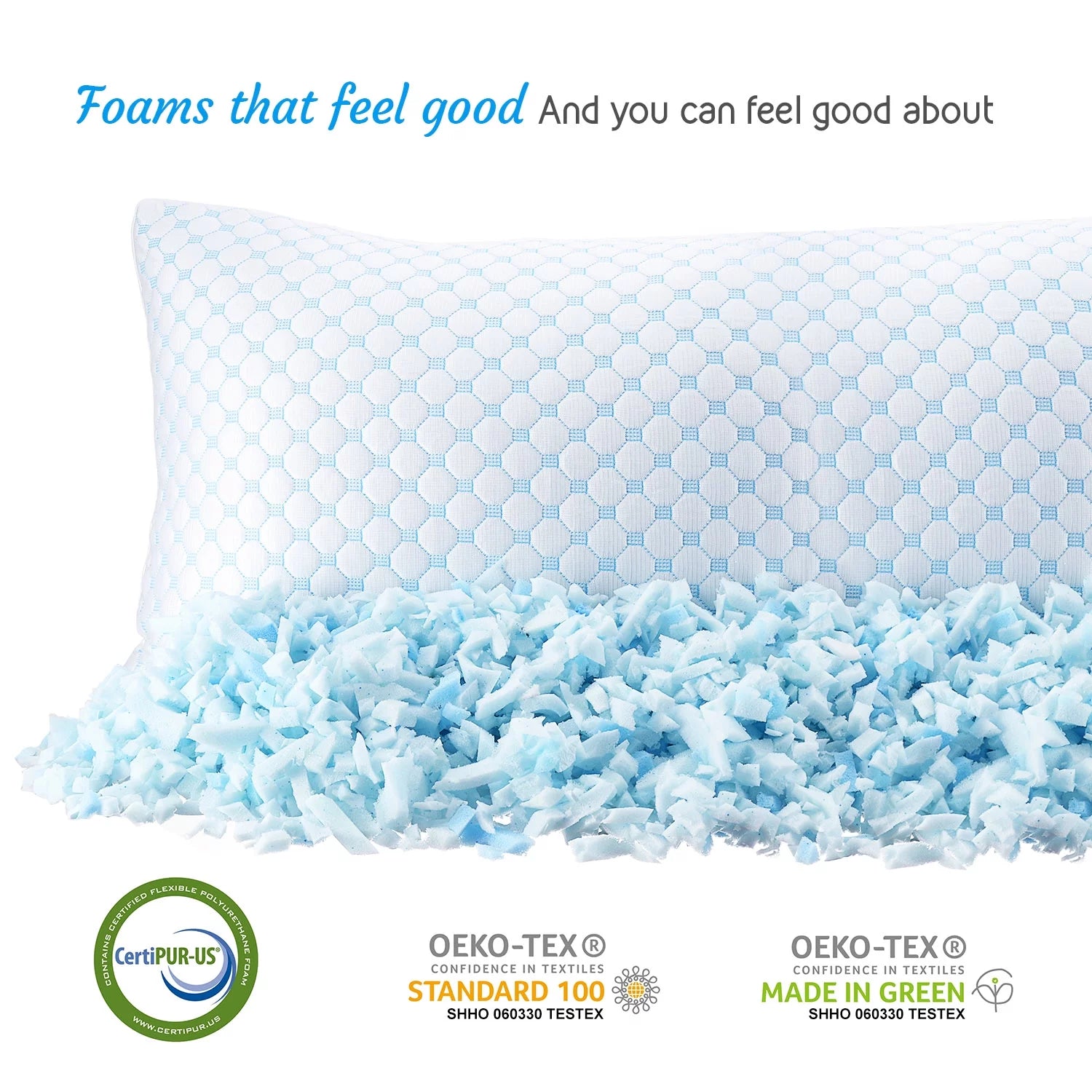 Temperature Regulating Reversible Cooling Pillow, Memory Foam Pillow, Toddler Pillows 13" X 18"