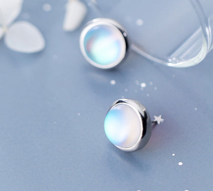 Glass round earrings