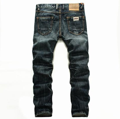 Quality Vintage Men Dark Jeans