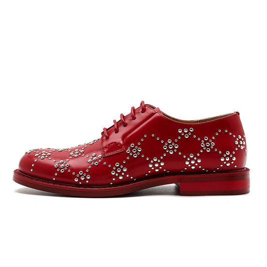 Spring Patent Leather Rivets British Style Net Red Black Jk Japanese Small Leather Shoes Women