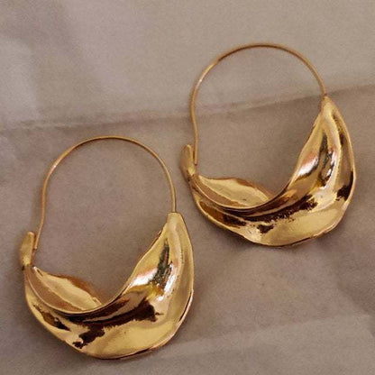 Exaggerated Metal Flower Basket Irregular Earrings