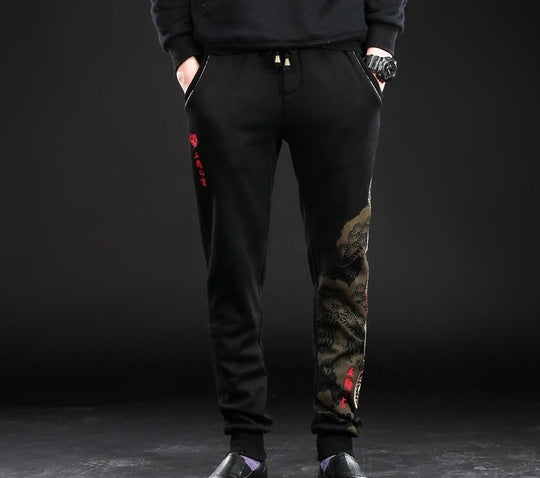 Chinese style embroidery five-foot pants Trousers leisure size men's long pants