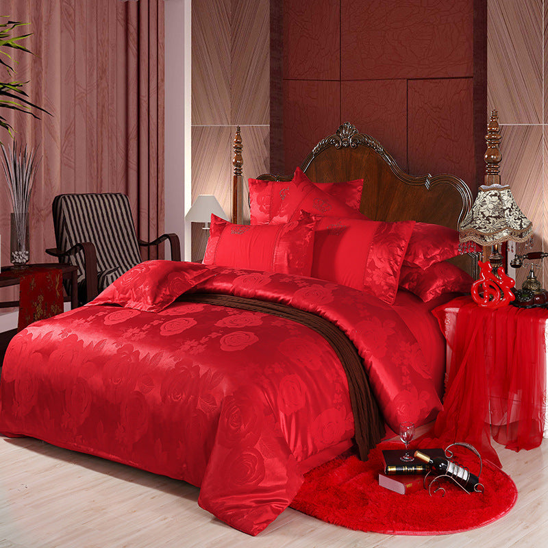 Active satin jacquard four-piece bedding