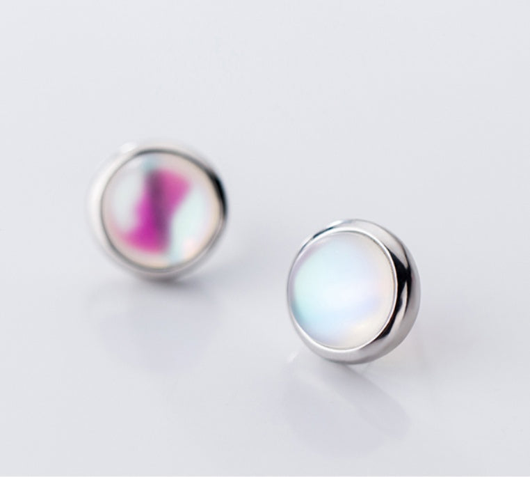 Glass round earrings