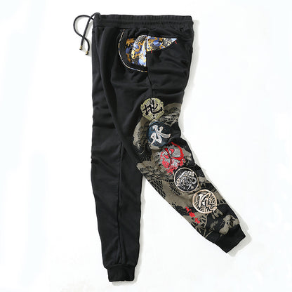 Chinese style embroidery five-foot pants Trousers leisure size men's long pants