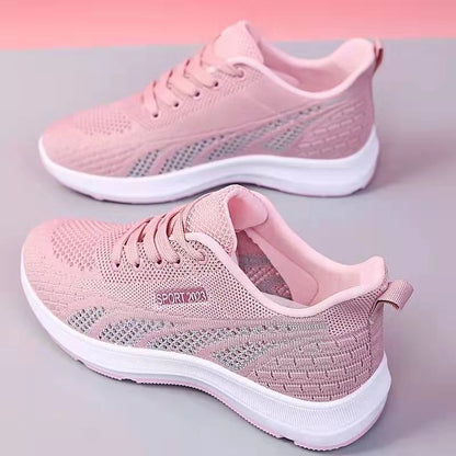 Flat Flying Woven Breathable Mesh Surface Sneaker Women's Casual Soft Bottom Shoes