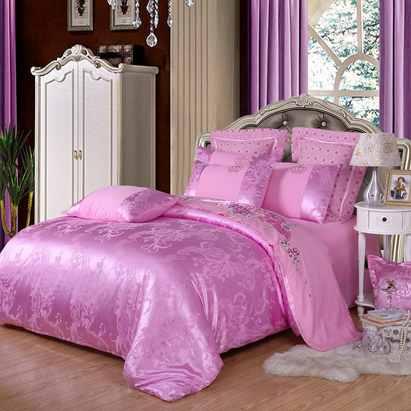 Active satin jacquard four-piece bedding