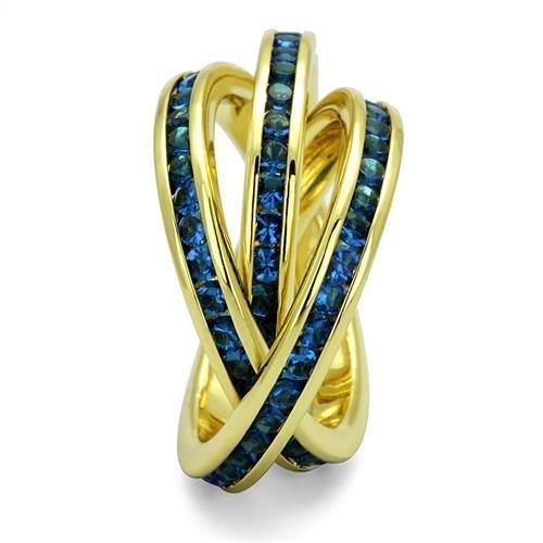 3W1329 - Gold Brass Ring with Synthetic Synthetic Glass in Montana