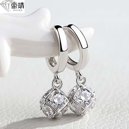 S925 Sterling Silver Earrings, magic square ear buckle, Japan, Japan, Japan, Japan, Japan and Japan