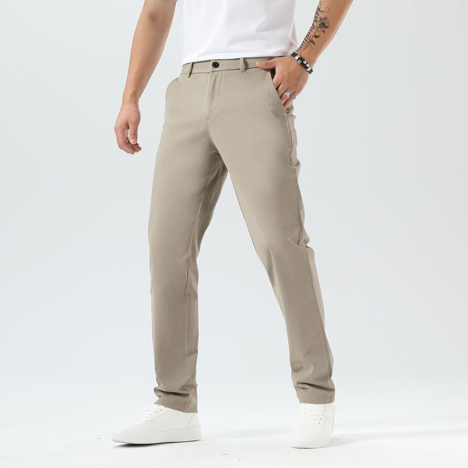 Men’S Slim Fit Khaki Pants Men’S Tapered Chino Pants