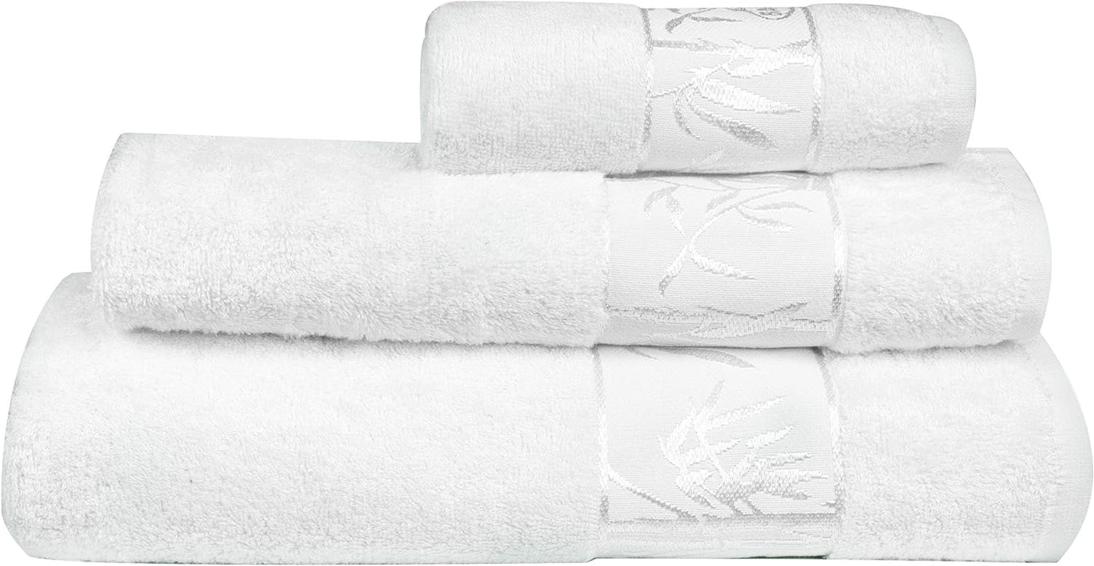 3 Luxury Soft Towels Set Viscose Derived from Bamboo & Turkish Cotton