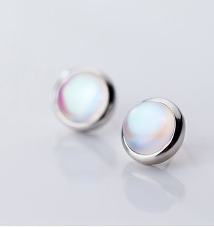 Glass round earrings