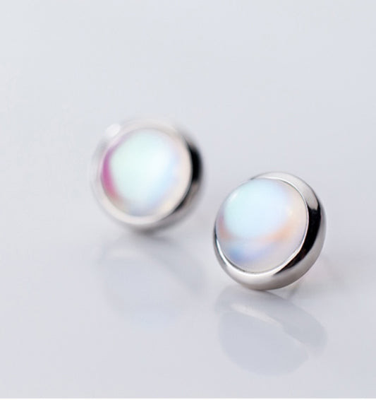 Glass round earrings