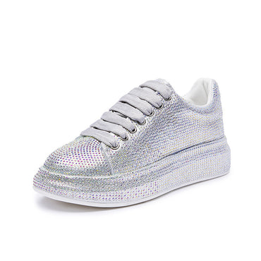 Shoes Women Sports White Shine with Rhinestone Shoes