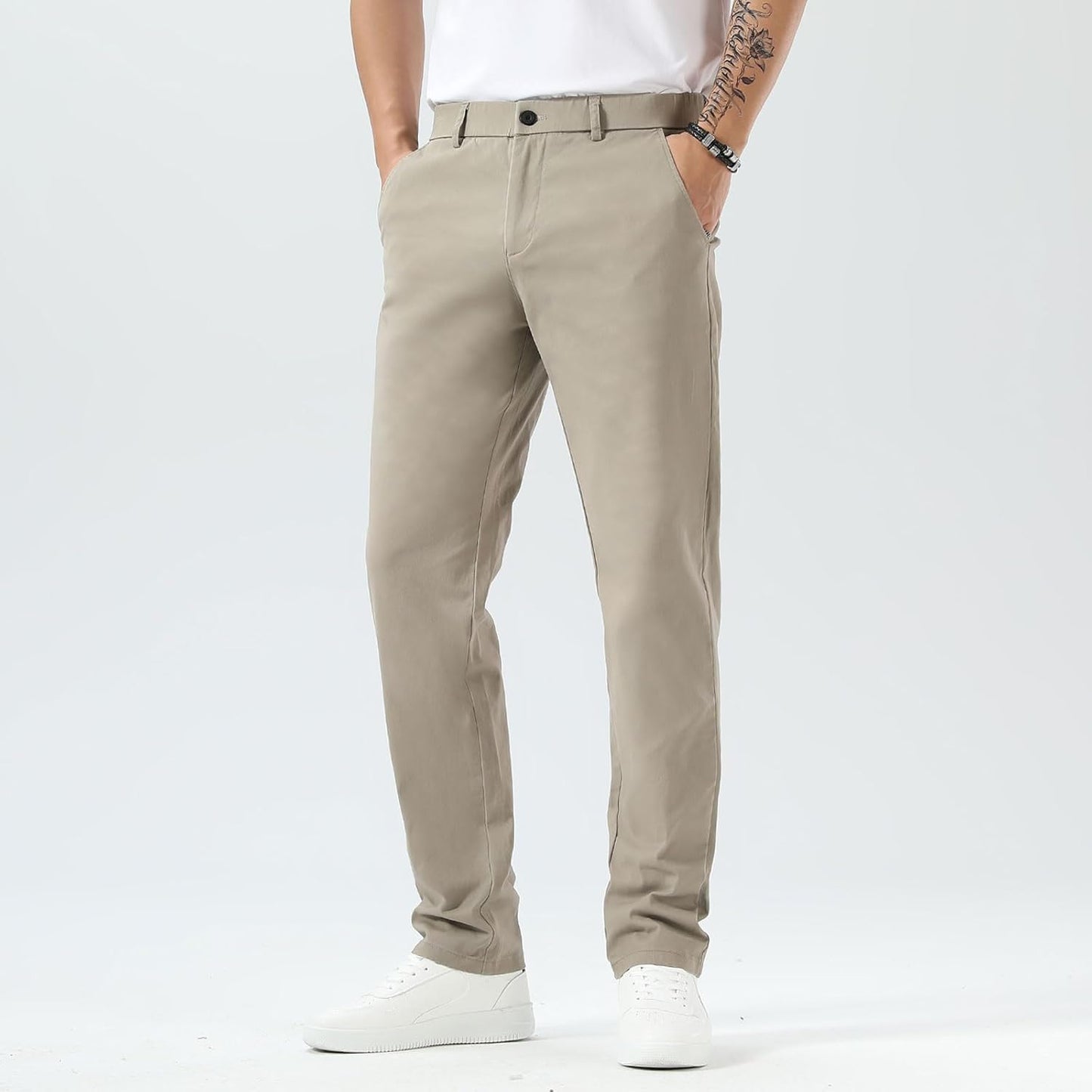 Men’S Slim Fit Khaki Pants Men’S Tapered Chino Pants