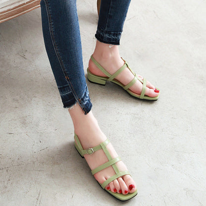 Women's Low Heel Open Toe Sandals Plus Size