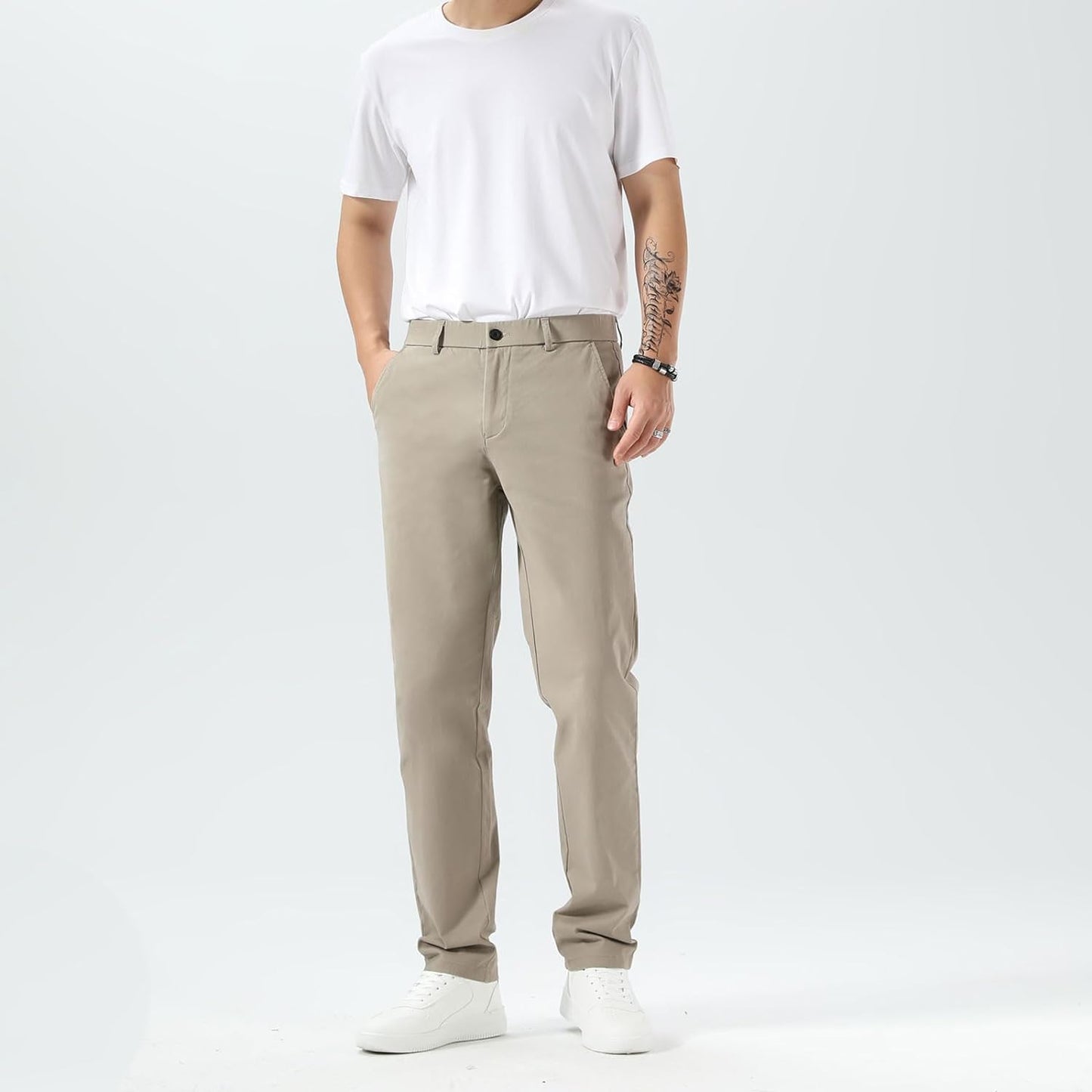 Men’S Slim Fit Khaki Pants Men’S Tapered Chino Pants