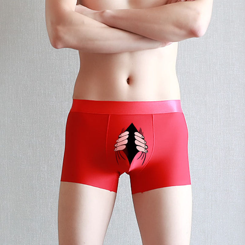 Summer Ice Silk Creative Simple Men's Underwear