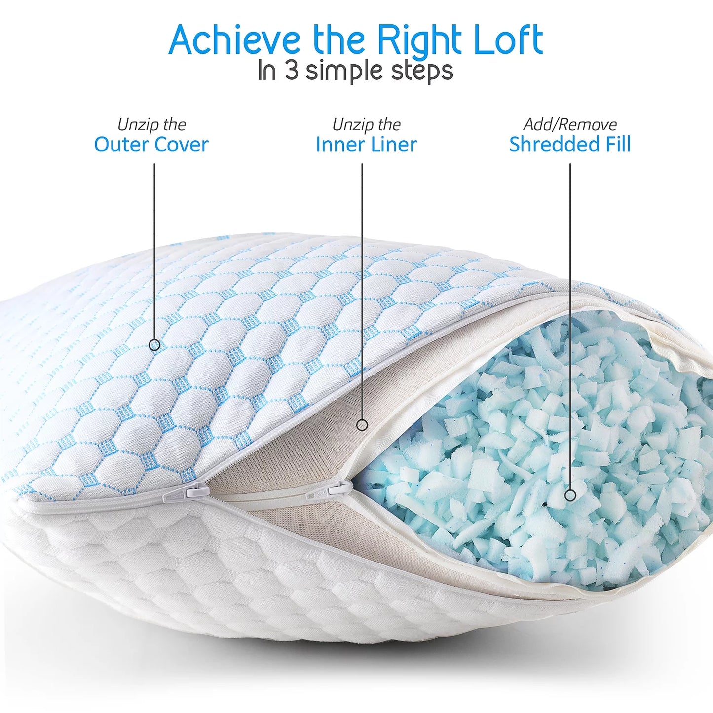 Temperature Regulating Reversible Cooling Pillow, Memory Foam Pillow, Toddler Pillows 13" X 18"