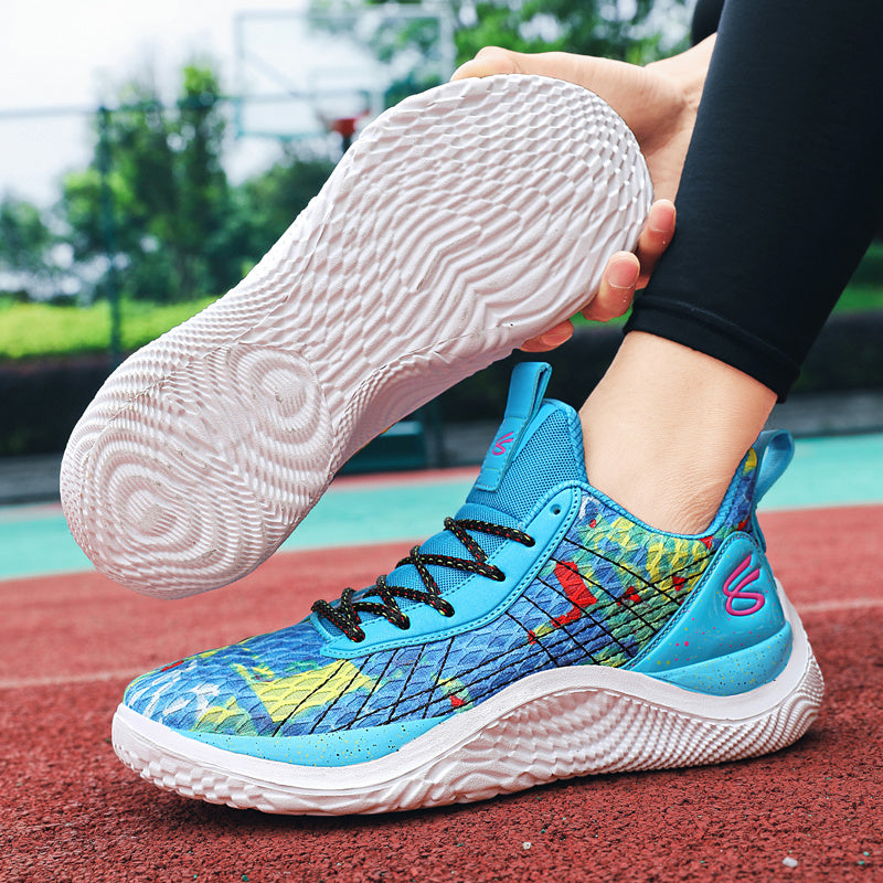 Summer men's basketball shoes net surface breathable student training shoes soft soled men's and women's sports shoes 36~45