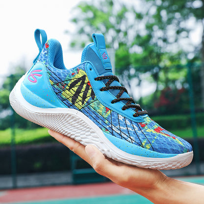 Summer men's basketball shoes net surface breathable student training shoes soft soled men's and women's sports shoes 36~45