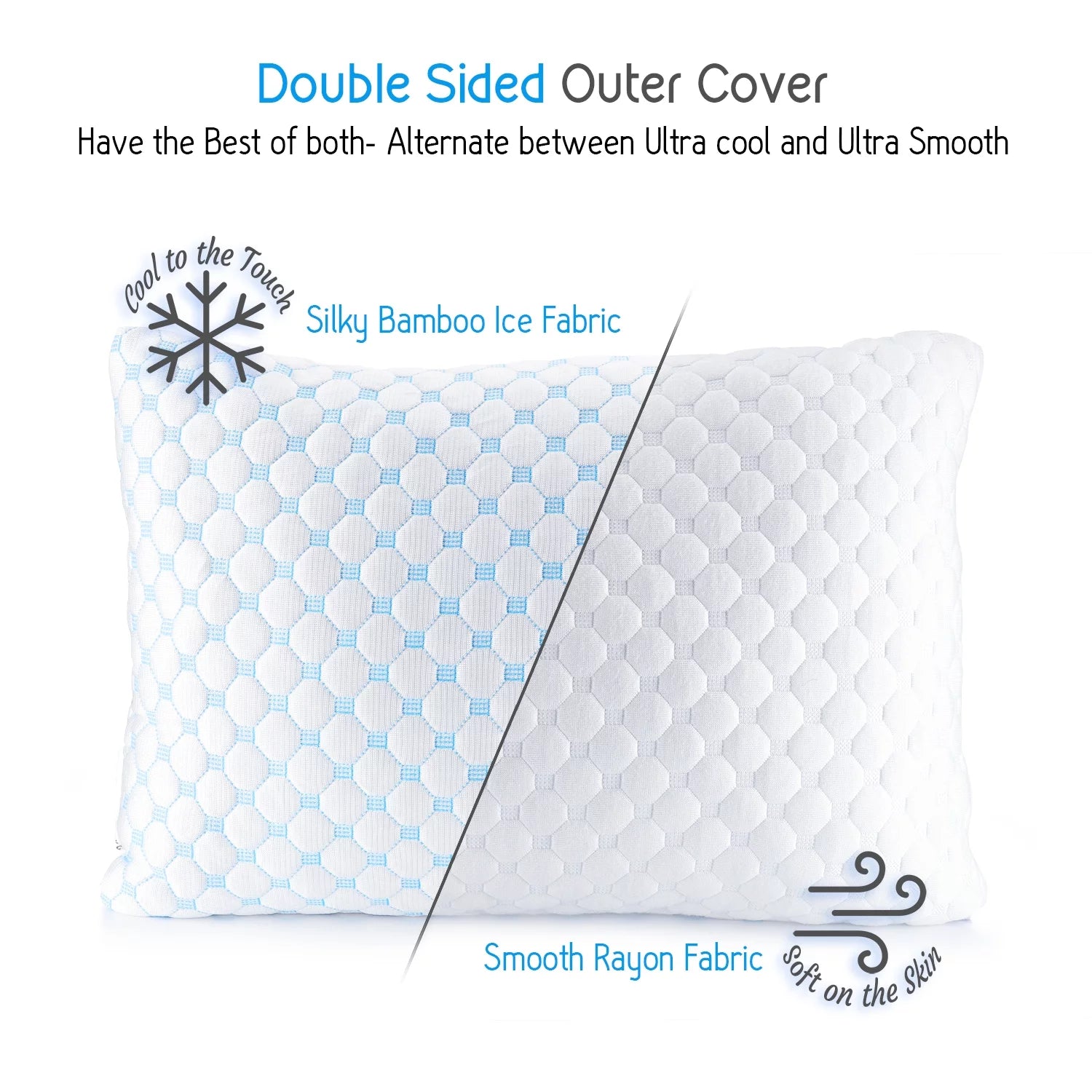 Temperature Regulating Reversible Cooling Pillow, Memory Foam Pillow, Toddler Pillows 13" X 18"