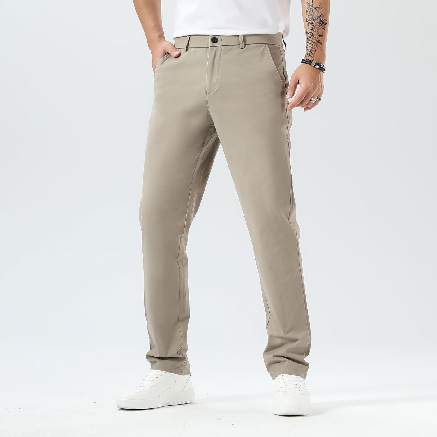 Men’S Slim Fit Khaki Pants Men’S Tapered Chino Pants