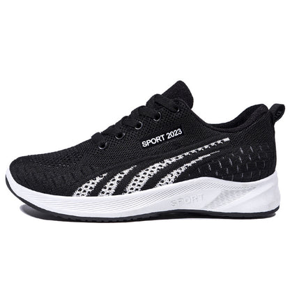 Flat Flying Woven Breathable Mesh Surface Sneaker Women's Casual Soft Bottom Shoes