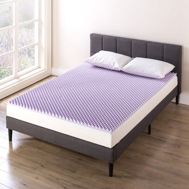 1.5" Memory Foam Egg Crate Mattress Topper with Lavender Infusion, King